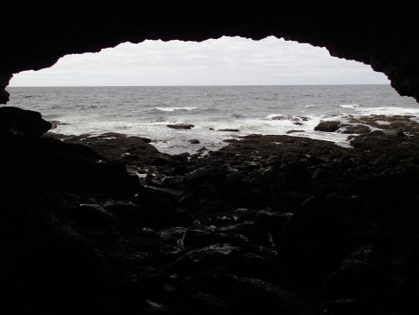 One hellava big entry to this sea cave on the green gardens trail